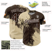 Load image into Gallery viewer, Custom Cream Brown-White 3D Pattern Design Abstract Brush Stroke Authentic Baseball Jersey

