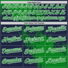 Load image into Gallery viewer, Custom Grass Green Navy-White 3D Pattern Design Abstract Brush Stroke Authentic Baseball Jersey
