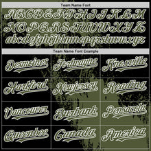 Load image into Gallery viewer, Custom Olive Black-White 3D Pattern Design Abstract Brush Stroke Authentic Baseball Jersey
