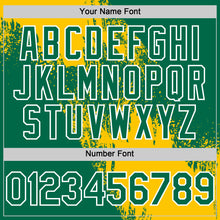 Load image into Gallery viewer, Custom Yellow Kelly Green-White 3D Pattern Design Abstract Brush Stroke Authentic Baseball Jersey
