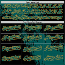 Загрузить изображение в средство просмотра галереи, Custom Midnight Green Black-Old Gold 3D Pattern Design Abstract Brush Stroke Authentic Baseball Jersey
