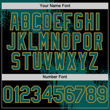 Загрузить изображение в средство просмотра галереи, Custom Midnight Green Black-Old Gold 3D Pattern Design Abstract Brush Stroke Authentic Baseball Jersey
