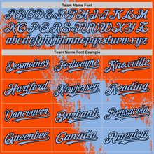 Charger l&#39;image dans la galerie, Custom Light Blue Orange-Black 3D Pattern Design Abstract Brush Stroke Authentic Baseball Jersey
