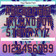 Загрузить изображение в средство просмотра галереи, Custom Dark Purple Bay Orange 3D Pattern Design Rave Psychedelic Tropical Palm Tree Authentic Baseball Jersey
