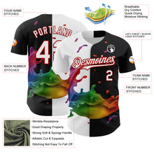 Laden Sie das Bild in den Galerie-Viewer, Custom Black White-Red 3D Pattern Design Liquid Splatter Authentic Baseball Jersey

