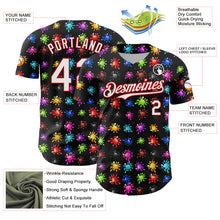 Load image into Gallery viewer, Custom Black White-Red 3D Pattern Design Splash Authentic Baseball Jersey
