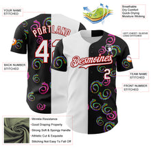 Charger l&#39;image dans la galerie, Custom Black White-Red 3D Pattern Design Liquid Splatter Authentic Baseball Jersey
