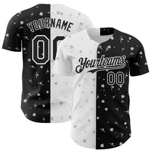 Load image into Gallery viewer, Custom Black White 3D Pattern Design Space Satellite Authentic Baseball Jersey
