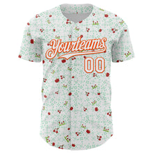 Laden Sie das Bild in den Galerie-Viewer, Custom White Orange 3D Pattern Design Retro Pixel Arcade Game Authentic Baseball Jersey
