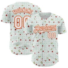 Laden Sie das Bild in den Galerie-Viewer, Custom White Orange 3D Pattern Design Retro Pixel Arcade Game Authentic Baseball Jersey
