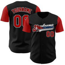 Load image into Gallery viewer, Custom Black Red White-Cuban Flag 3D Cuba Authentic Baseball Jersey

