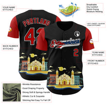 Load image into Gallery viewer, Custom Black Red White-Cuban Flag 3D Cuba Santiago Authentic Baseball Jersey

