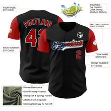 Load image into Gallery viewer, Custom Black Red White-Puerto Rican Flag 3D Puerto Rico Authentic Baseball Jersey
