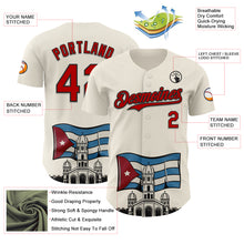 Load image into Gallery viewer, Custom Cream Red-Black 3D Cuba Santiago Cuban Flag Authentic Baseball Jersey

