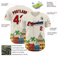Load image into Gallery viewer, Custom Cream Red Black-Cuban Flag 3D Cuba Havana Authentic Baseball Jersey
