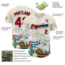 Load image into Gallery viewer, Custom Cream Red Black-Cuban Flag 3D Cuba Authentic Baseball Jersey
