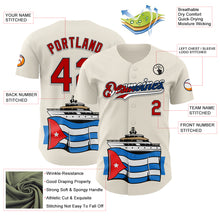 Load image into Gallery viewer, Custom Cream Red Black White-Cuban Flag 3D Cuba Authentic Baseball Jersey
