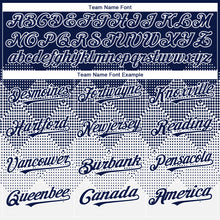 Load image into Gallery viewer, Custom Navy White 3D Gradient Square Shape Authentic Baseball Jersey
