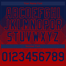 Load image into Gallery viewer, Custom Navy Red 3D Gradient Square Shape Authentic Baseball Jersey
