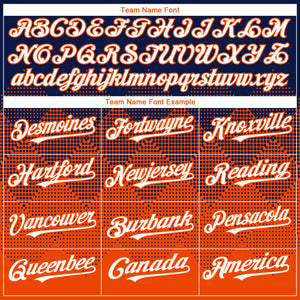 Custom Navy White-Orange 3D Gradient Square Shape Authentic Baseball Jersey