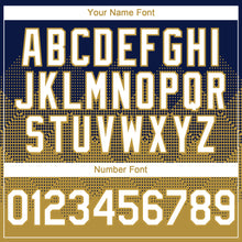 Load image into Gallery viewer, Custom Navy White-Old Gold 3D Gradient Square Shape Authentic Baseball Jersey

