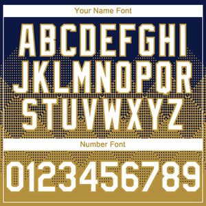 Custom Navy White-Old Gold 3D Gradient Square Shape Authentic Baseball Jersey