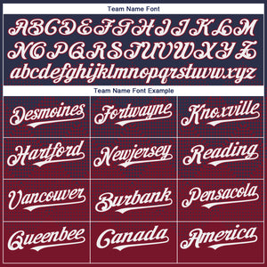 Custom Navy White-Crimson 3D Gradient Square Shape Authentic Baseball Jersey