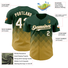 Load image into Gallery viewer, Custom Green White-Old Gold 3D Gradient Square Shape Authentic Baseball Jersey
