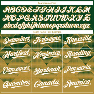 Custom Green White-Old Gold 3D Gradient Square Shape Authentic Baseball Jersey