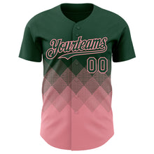 Load image into Gallery viewer, Custom Green Medium Pink 3D Gradient Square Shape Authentic Baseball Jersey
