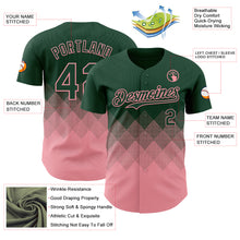 Load image into Gallery viewer, Custom Green Medium Pink 3D Gradient Square Shape Authentic Baseball Jersey
