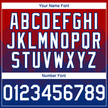 Load image into Gallery viewer, Custom Red White-Royal 3D Gradient Square Shape Authentic Baseball Jersey
