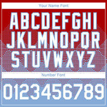 Load image into Gallery viewer, Custom Red White-Light Blue 3D Gradient Square Shape Authentic Baseball Jersey
