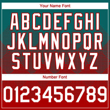 Load image into Gallery viewer, Custom Teal White-Red 3D Gradient Square Shape Authentic Baseball Jersey
