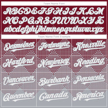 Load image into Gallery viewer, Custom Crimson White-Gray 3D Gradient Square Shape Authentic Baseball Jersey
