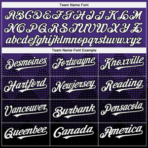 Custom Purple White-Black 3D Gradient Square Shape Authentic Baseball Jersey