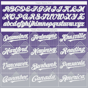 Custom Purple White-Gray 3D Gradient Square Shape Authentic Baseball Jersey