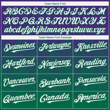 Load image into Gallery viewer, Custom Purple White-Kelly Green 3D Gradient Square Shape Authentic Baseball Jersey
