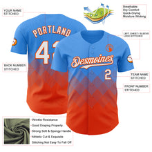 Charger l&#39;image dans la galerie, Custom Electric Blue White-Orange 3D Gradient Square Shape Authentic Baseball Jersey
