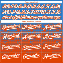 Charger l&#39;image dans la galerie, Custom Electric Blue White-Orange 3D Gradient Square Shape Authentic Baseball Jersey
