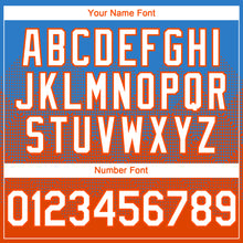Charger l&#39;image dans la galerie, Custom Electric Blue White-Orange 3D Gradient Square Shape Authentic Baseball Jersey
