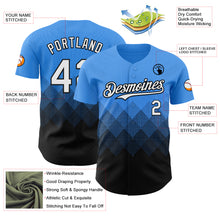 Laden Sie das Bild in den Galerie-Viewer, Custom Electric Blue White-Black 3D Gradient Square Shape Authentic Baseball Jersey
