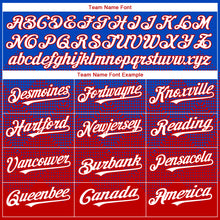 Load image into Gallery viewer, Custom Thunder Blue White-Red 3D Gradient Square Shape Authentic Baseball Jersey
