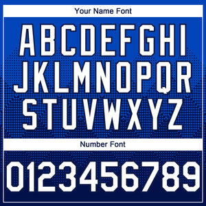 Custom Thunder Blue White-Navy 3D Gradient Square Shape Authentic Baseball Jersey