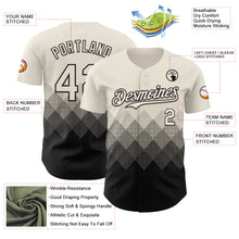 Load image into Gallery viewer, Custom Cream Black 3D Gradient Square Shape Authentic Baseball Jersey
