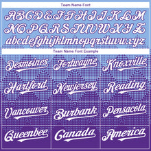 Charger l&#39;image dans la galerie, Custom Light Blue White-Purple 3D Gradient Square Shape Authentic Baseball Jersey
