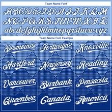 Load image into Gallery viewer, Custom Light Blue White-Royal 3D Gradient Square Shape Authentic Baseball Jersey
