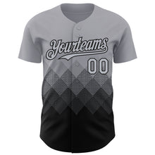 Загрузить изображение в средство просмотра галереи, Custom Gray Black 3D Gradient Square Shape Authentic Baseball Jersey
