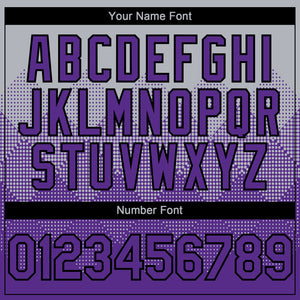 Custom Gray Purple-Black 3D Gradient Square Shape Authentic Baseball Jersey