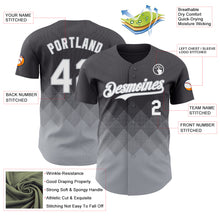 Загрузить изображение в средство просмотра галереи, Custom Steel Gray White-Gray 3D Gradient Square Shape Authentic Baseball Jersey
